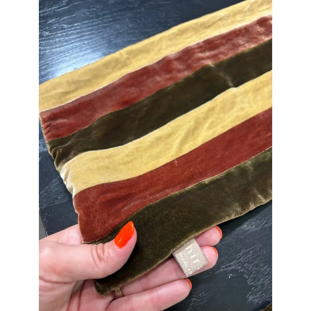 Vintage 90s Y2K Striped Soft Brown Neutral Tone Scarf- 68x9.5